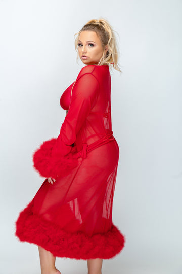 Sheer Fur Robe - The Beauty Cave Boutique